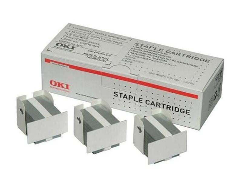 OKI - Klammern (Packung mit 3000 ) - für OKI MC853, MC883, MC873, MC760dn, MC760dnfax, MC770dnfax, MPS5502mbf, MPS5502mbfx, ES 7470dn, MB 770, 770dn