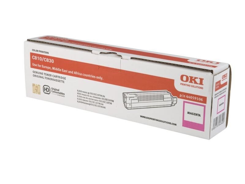 OKI - Cartouche de toner - 1 x magenta - 8000 pages - pour OKI C810CDTN, 810DN, 810N, 830CDTN, 830dn, 830dtn, 830n