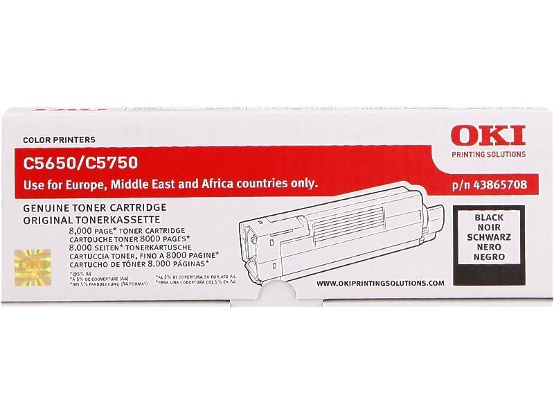 OKI - Cartouche de toner - 1 x noir - 8000 pages - pour OKI C5650dn, 5650n, 5750dn, 5750n