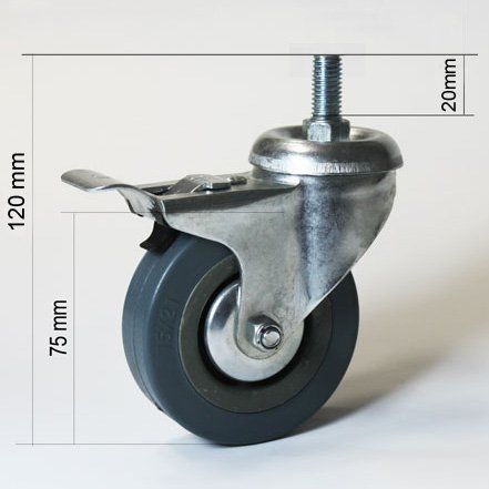 Lenkrolle 75mm - 40mm Länge - 4x