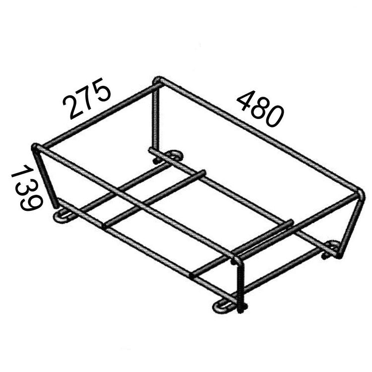 Rolli für Einkaufskorb - Trolley aus Metall mit Rollen