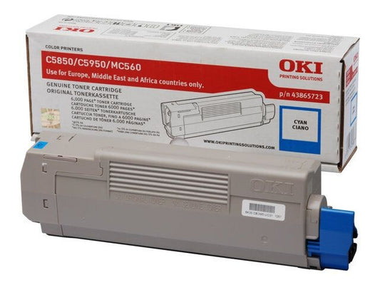 OKI - Cartouche de toner - 1 x cyan - 6000 pages - pour OKI MC560dn, MC560n, C5850dn, 5850n, 5950cdtn, 5950dn, 5950dtn, 5950n 