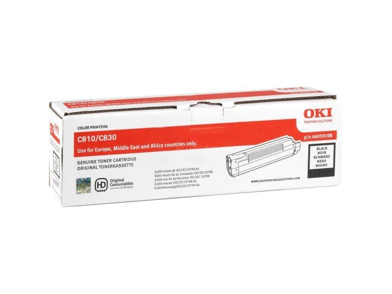 OKI - Tonerpatrone - 1 x Schwarz - 8000 Seiten - für OKI C810cdtn, 810dn, 810n, 830cdtn, 830dn, 830dtn, 830n