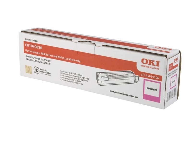 OKI - Cartouche de toner - 1 x magenta - 8000 pages - pour OKI C810CDTN, 810DN, 810N, 830CDTN, 830dn, 830dtn, 830n 