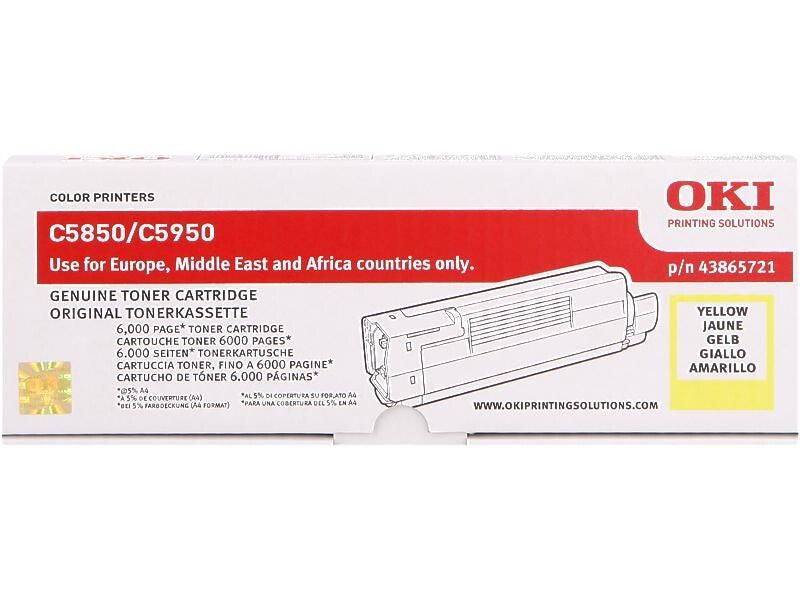 OKI - Tonerpatrone - 1 x Gelb - 6000 Seiten - für OKI MC560dn, MC560n, C5850dn, 5850n, 5950cdtn, 5950dn, 5950dtn, 5950n