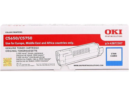 OKI - cartouche de toner - 1 x cyan - 2000 pages - pour C5650dn, 5650n, 5750dn, 5750n